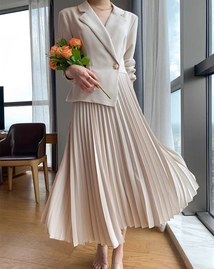 Formal jacket dress (White)