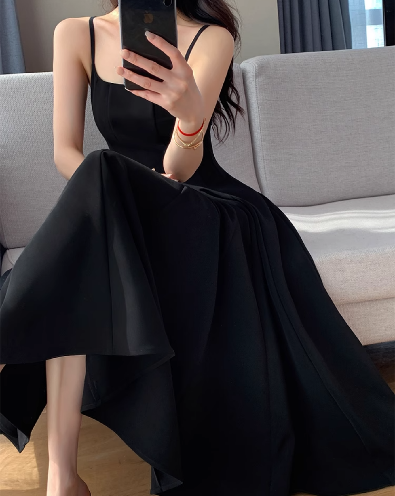 Elegant tight square neck dress (long sleeves)