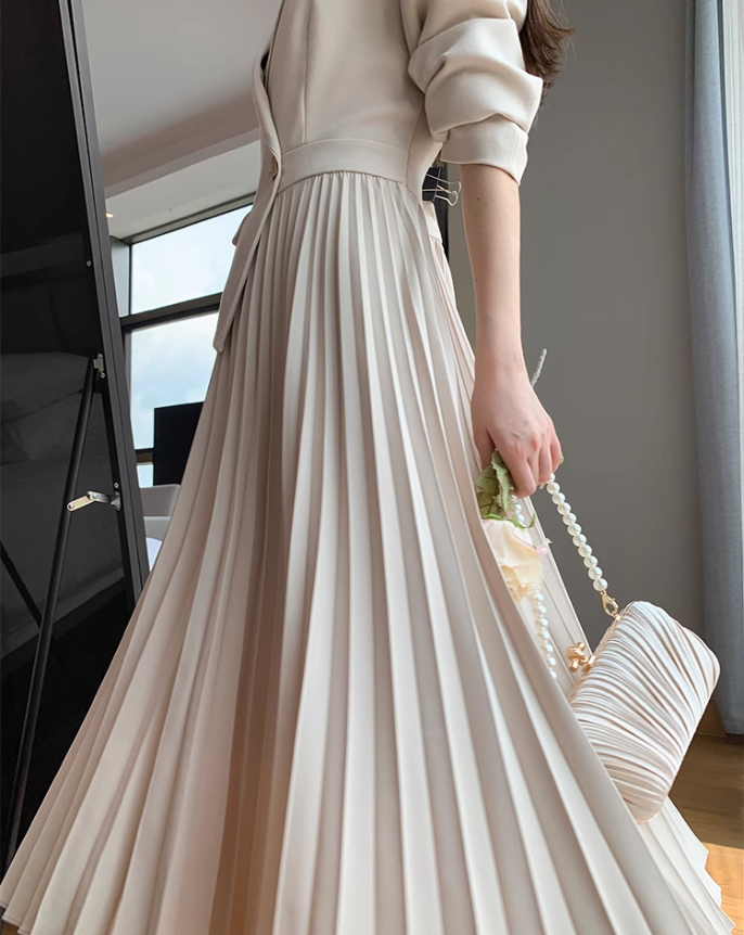 Formal jacket dress (White)