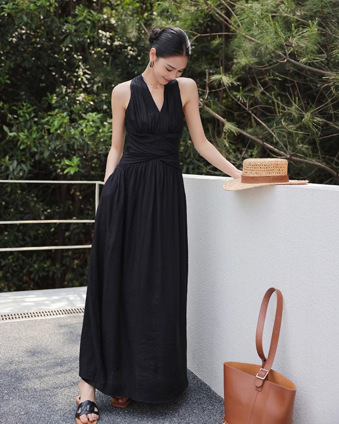 Elegant Draped Maxi Dress