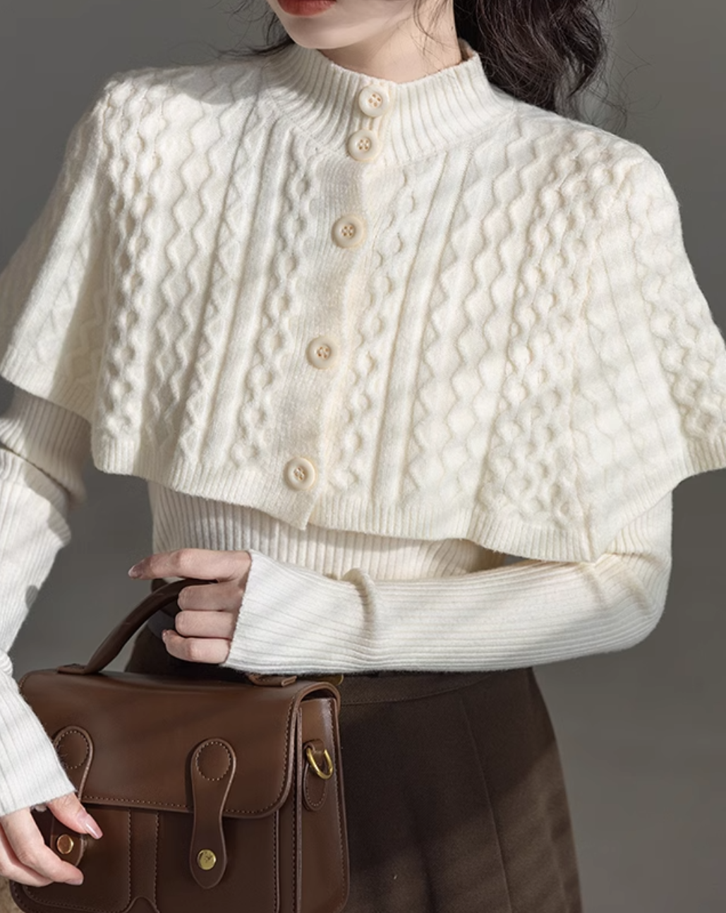 2-piece cape knit