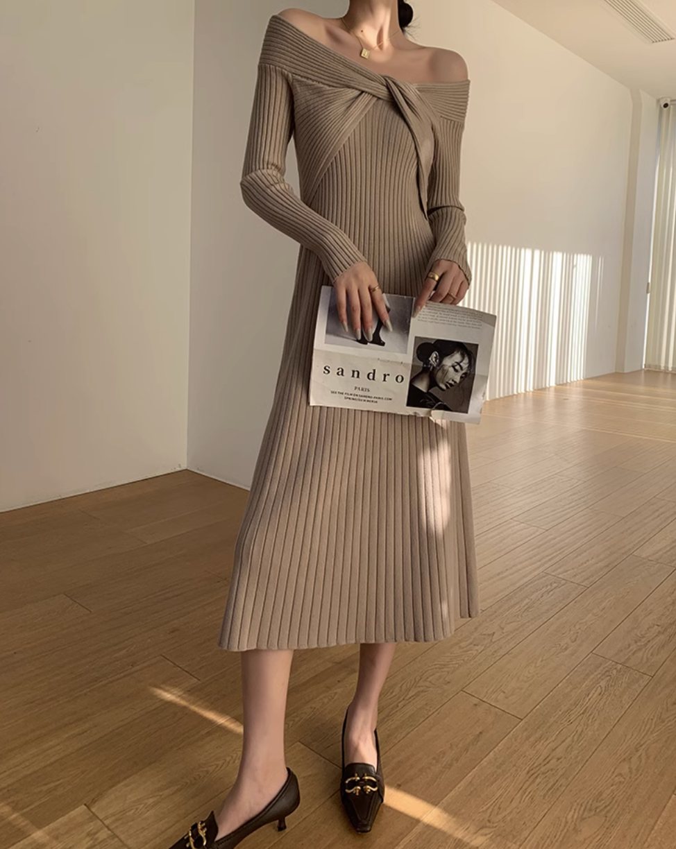 Cross knit dress
