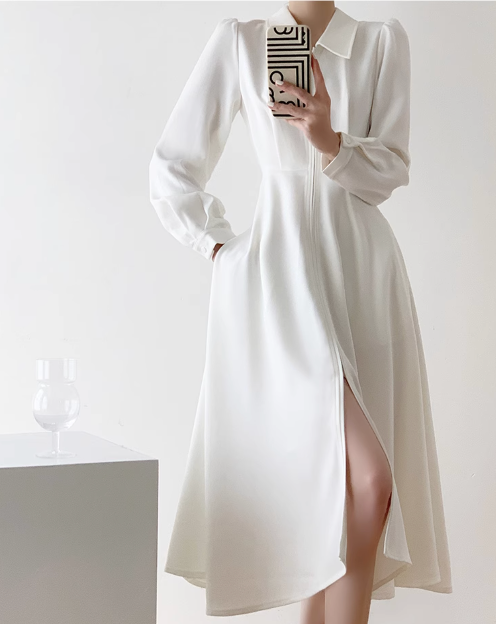 French A line long dress (long length)