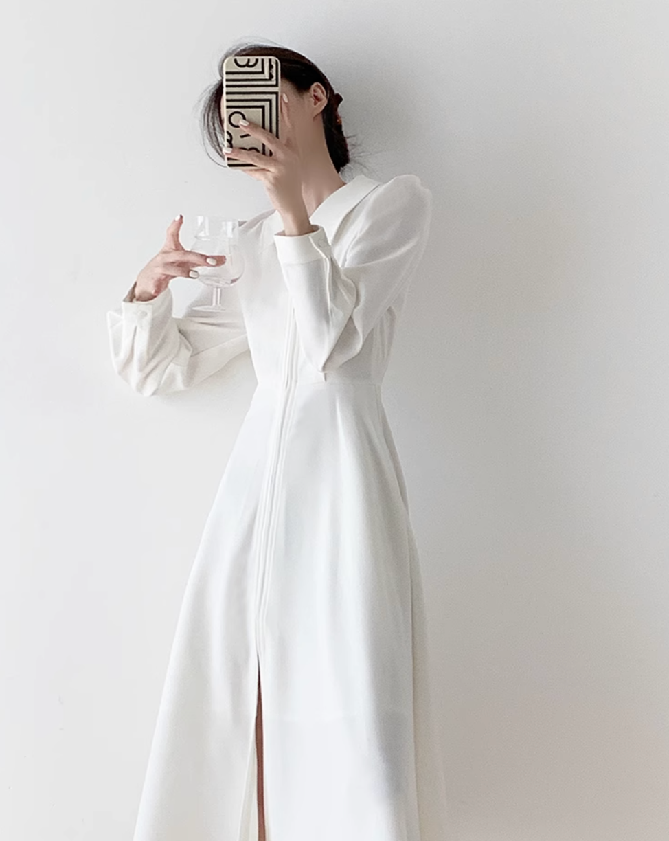 French A line long dress (long length)