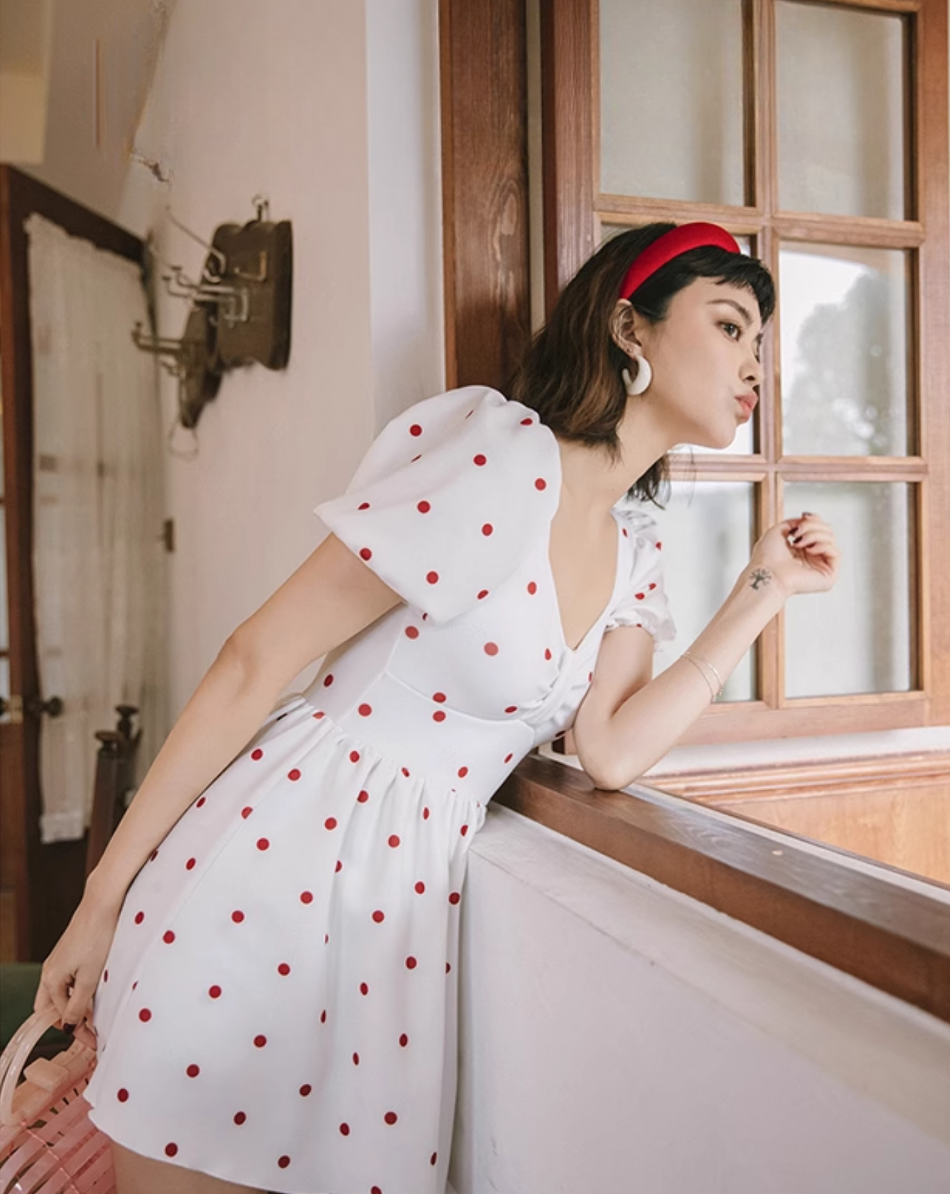 Retro dot swimwear