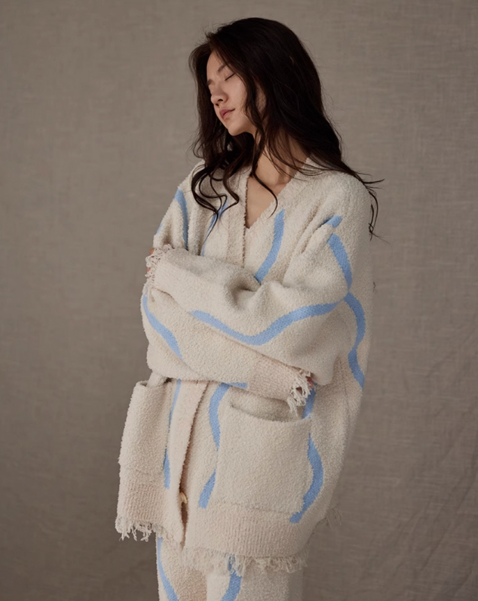 Shaggy knit room wear