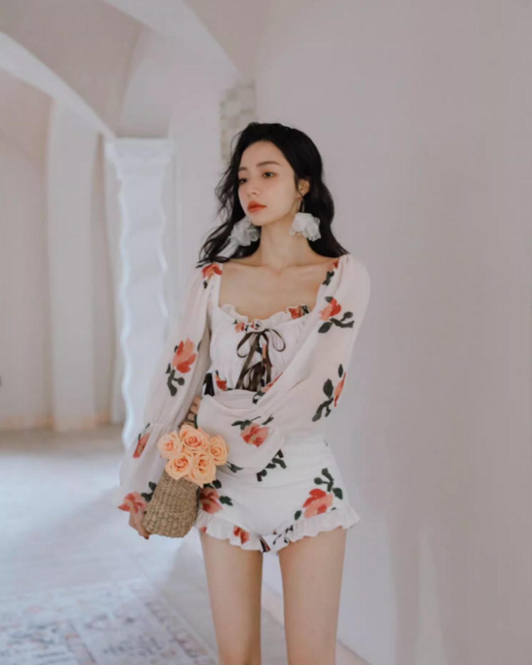 Romantic Floral One-Piece Swimwear