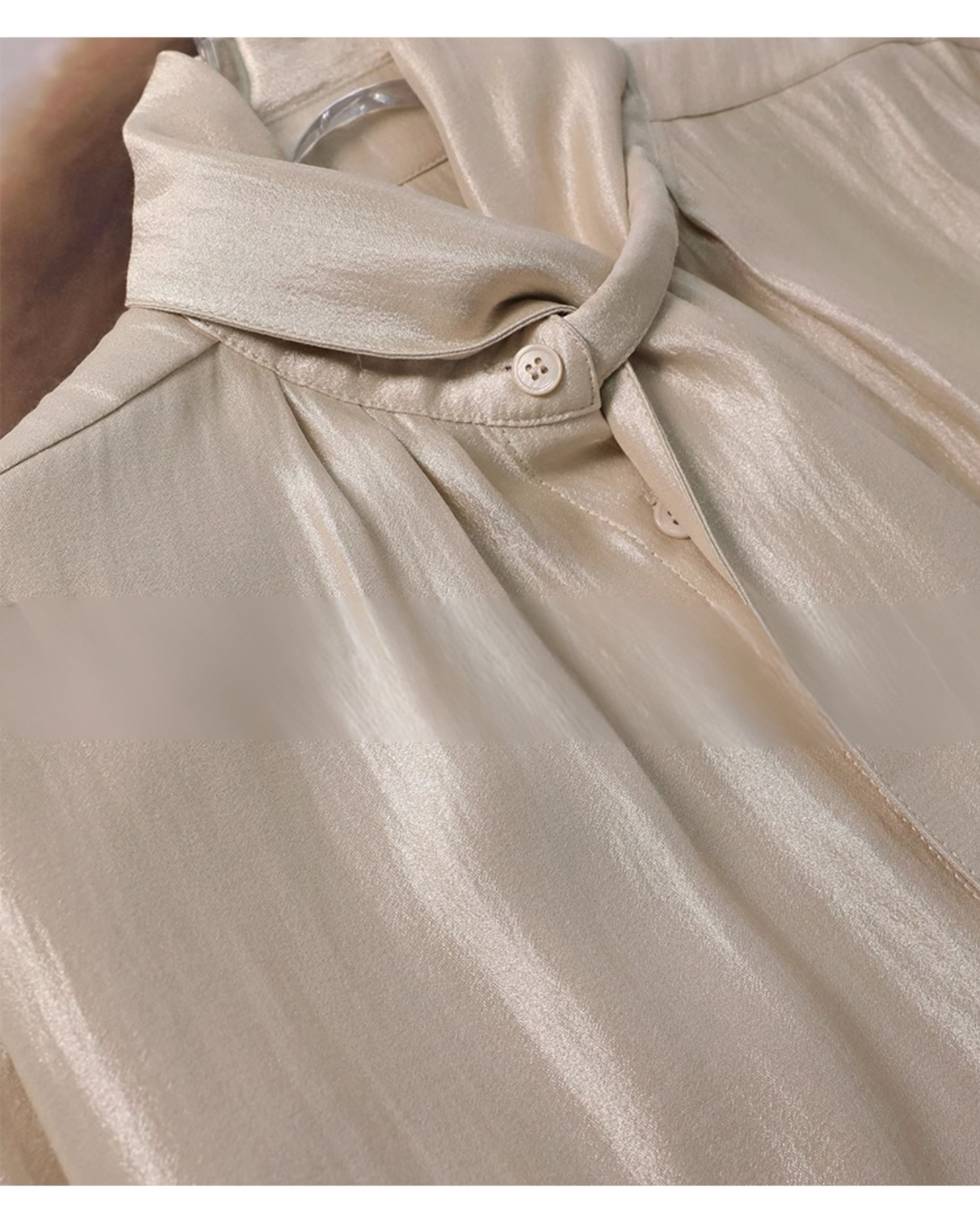 Champagne silk ribbon shirt