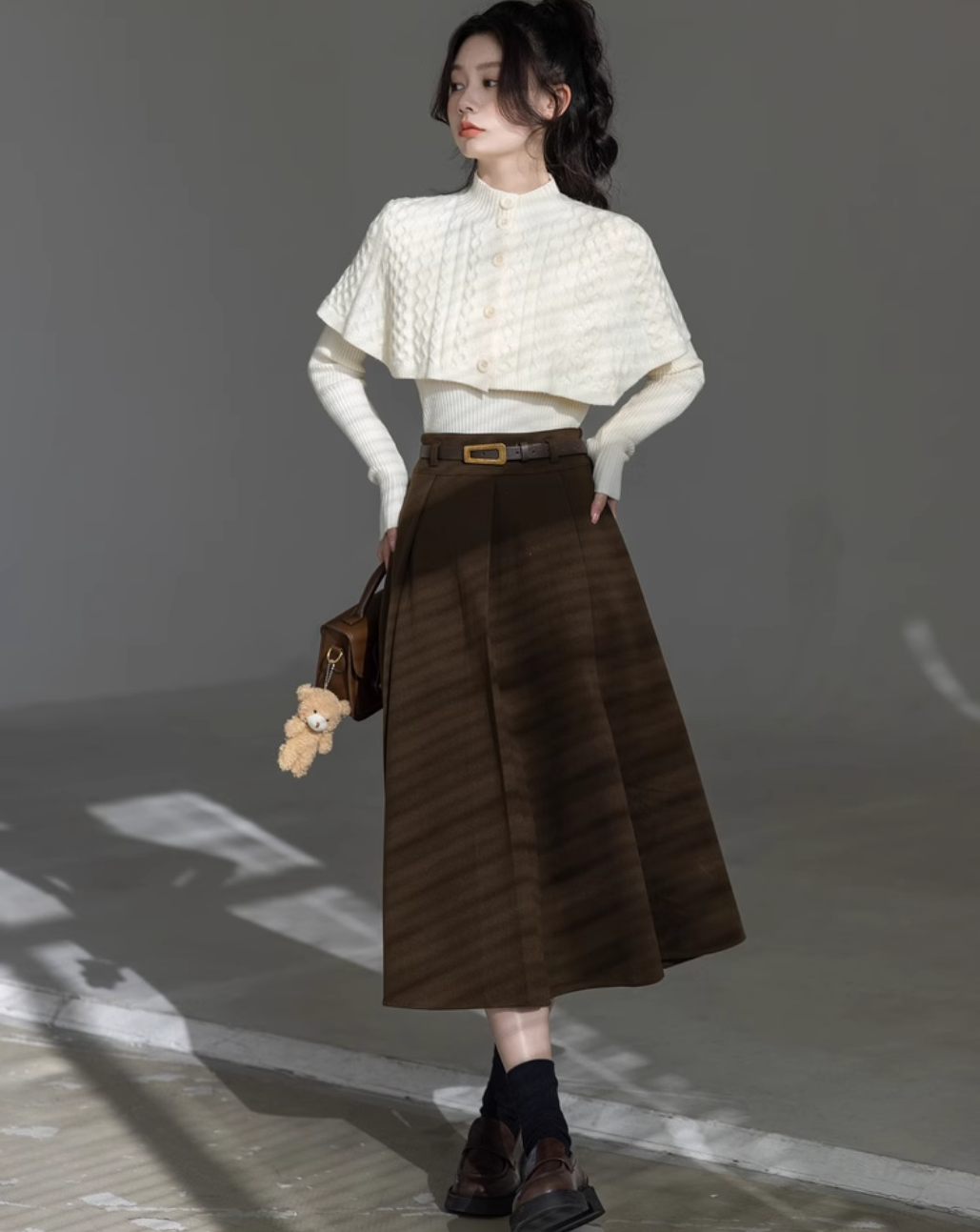 2-piece cape knit