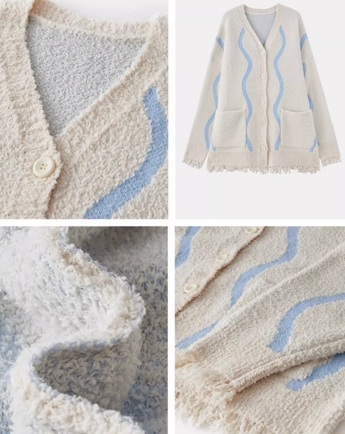 Shaggy knit room wear
