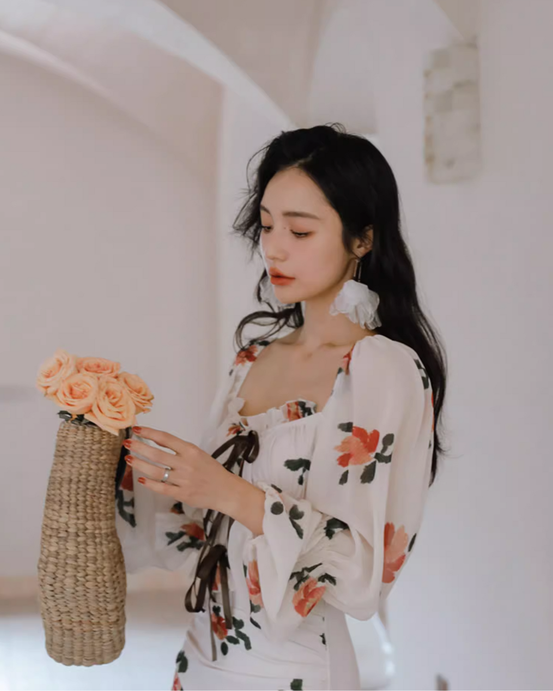 Romantic Floral One-Piece Swimwear