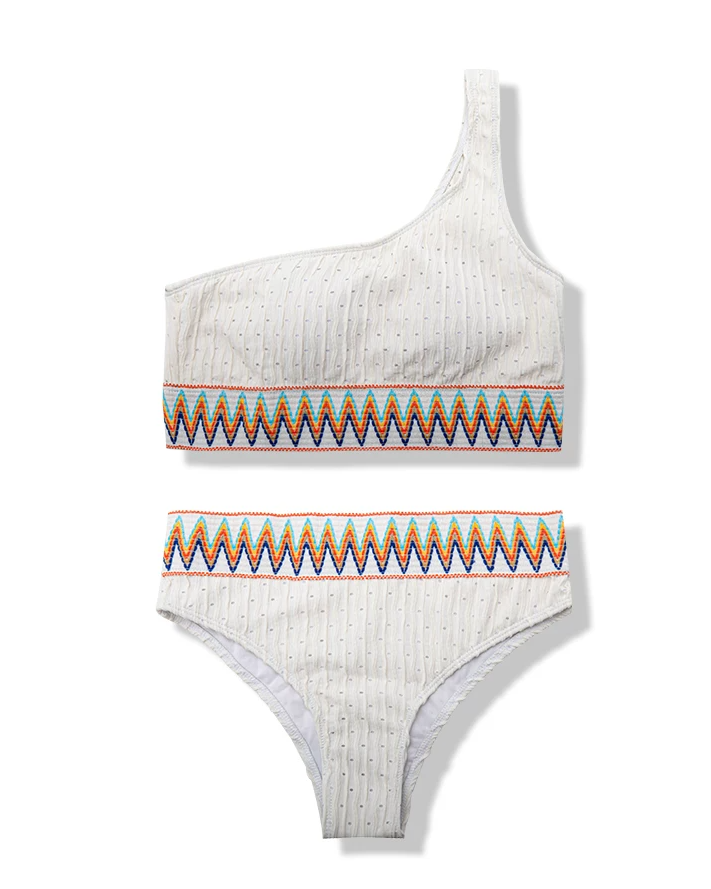 Cream One-Shoulder Bikini