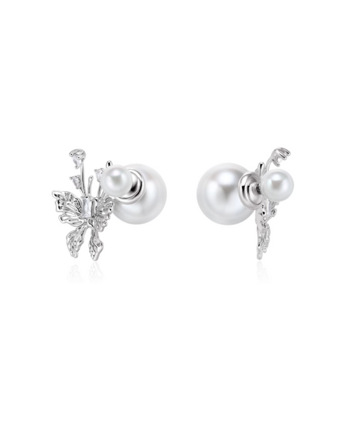 Butterfly Pearl Back Earrings