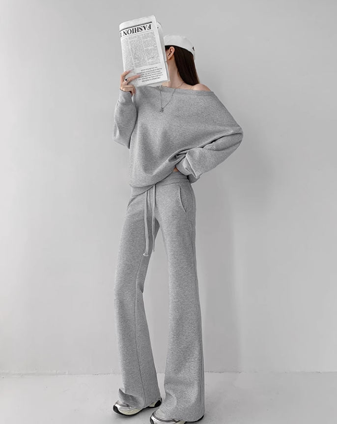 Off shoulder sweatshirt tops