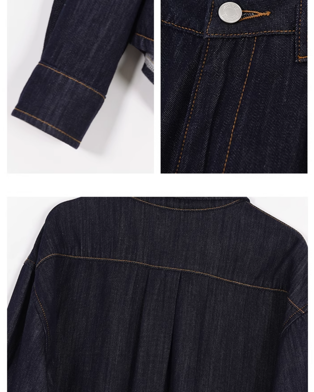 Denim Set-Up with Faux Leather Pocket