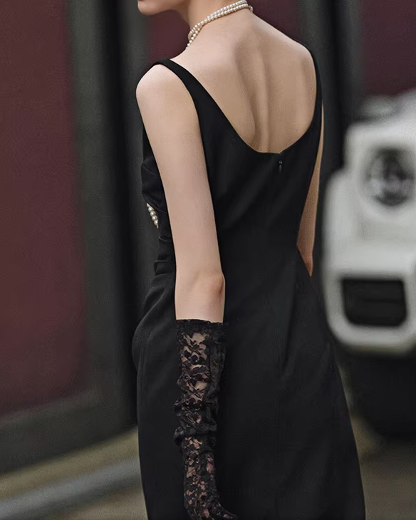 Royal Draped Pencil Dress