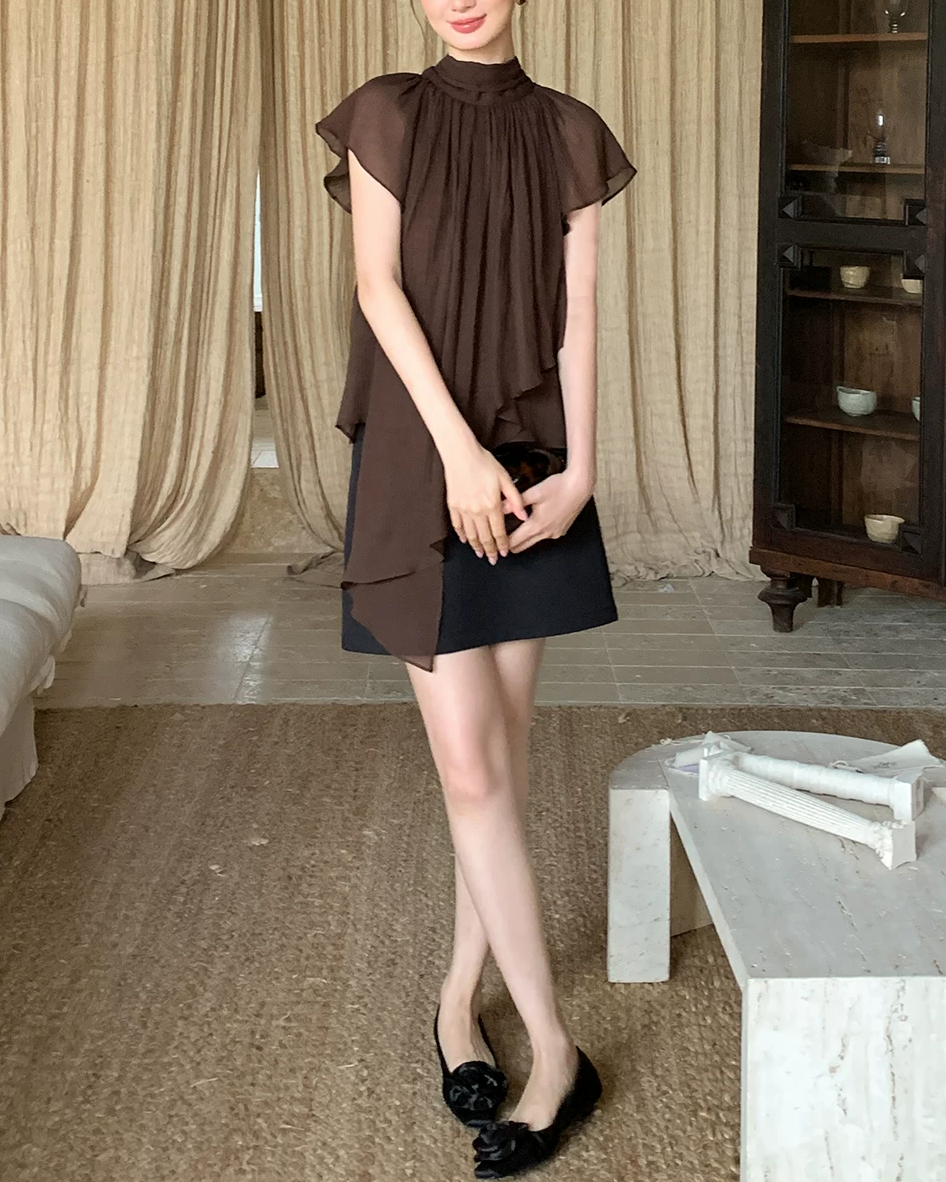 Airy High Neck Blouse