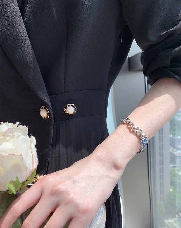 Formal jacket pleats dress (Black)