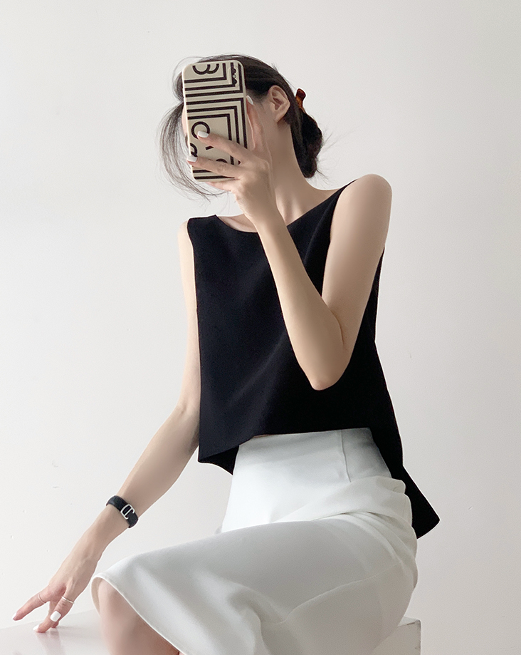 Back ribbon top (White)