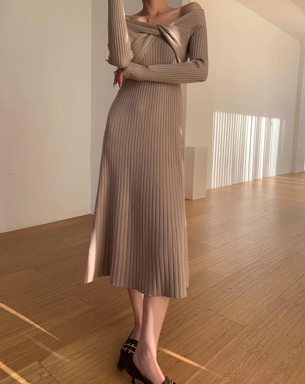 Cross knit dress