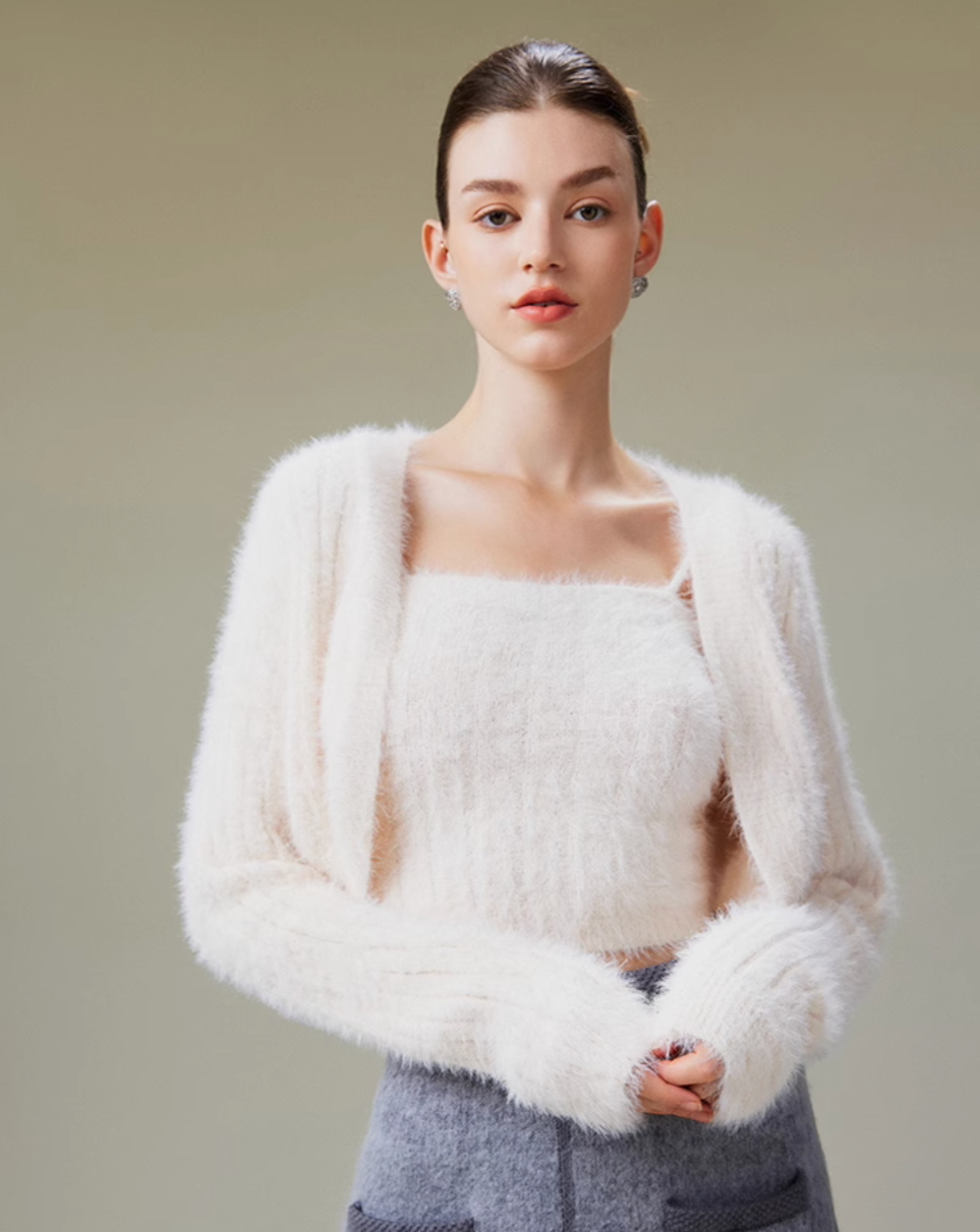 【20%OFF】Feather yarn knit tops & cardigan