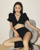 Puff sleeve swimwear