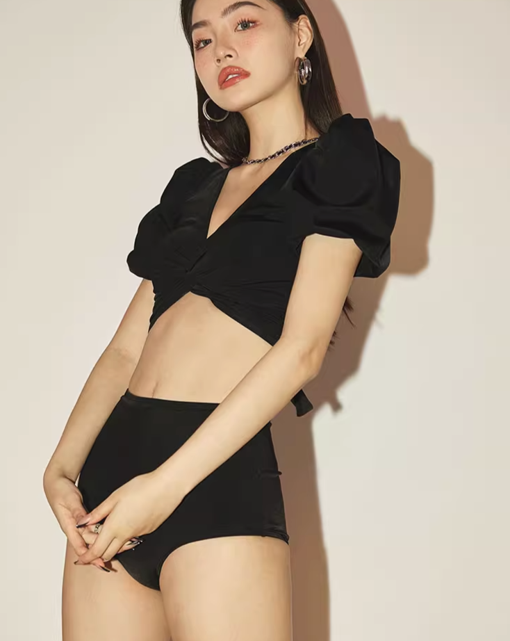 Puff sleeve swimwear