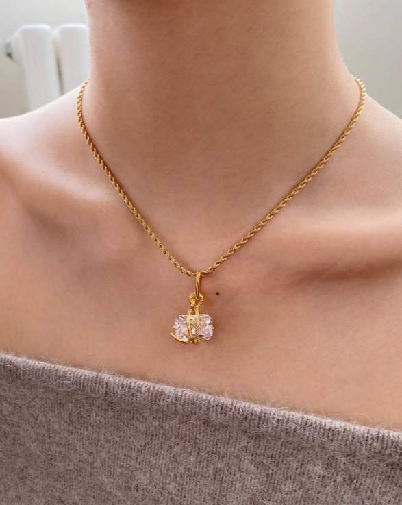 Crystal stone earrings &amp; necklace