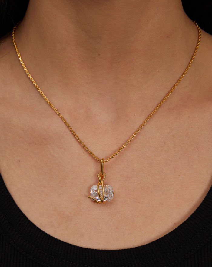 Crystal stone earrings &amp; necklace