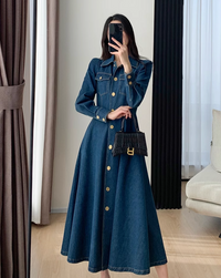 A-line denim dress