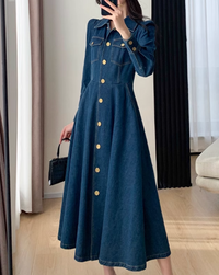 A-line denim dress