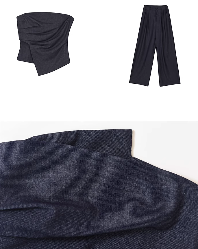 Soft denim tube top setup