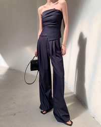 Soft denim tube top setup