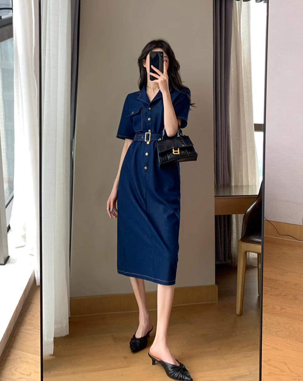 Style up denim dress