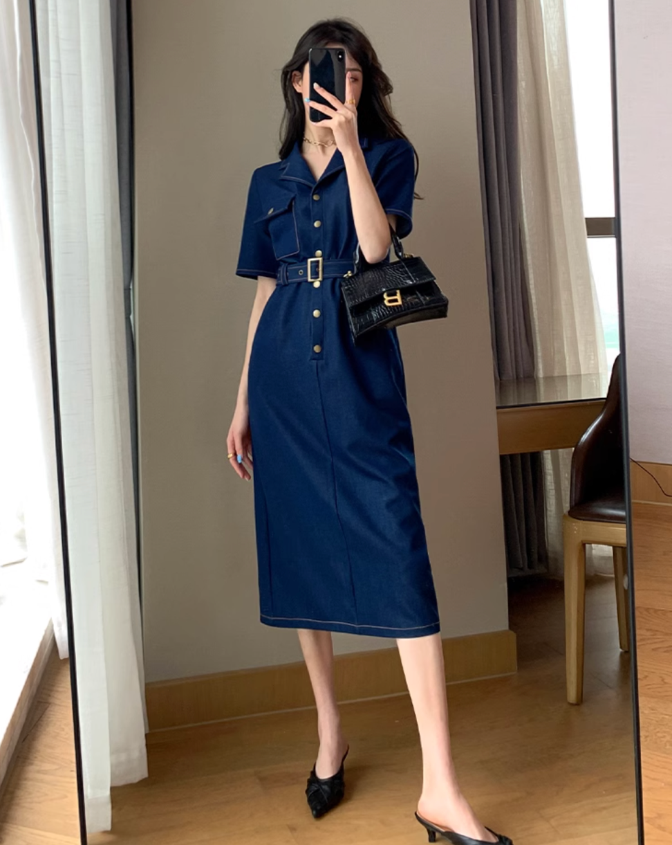 Style up denim dress