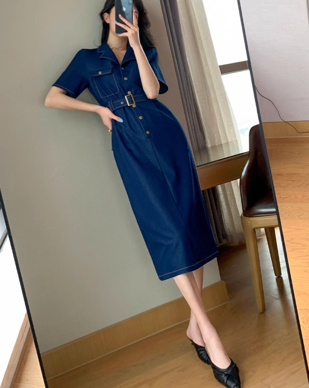 Style up denim dress