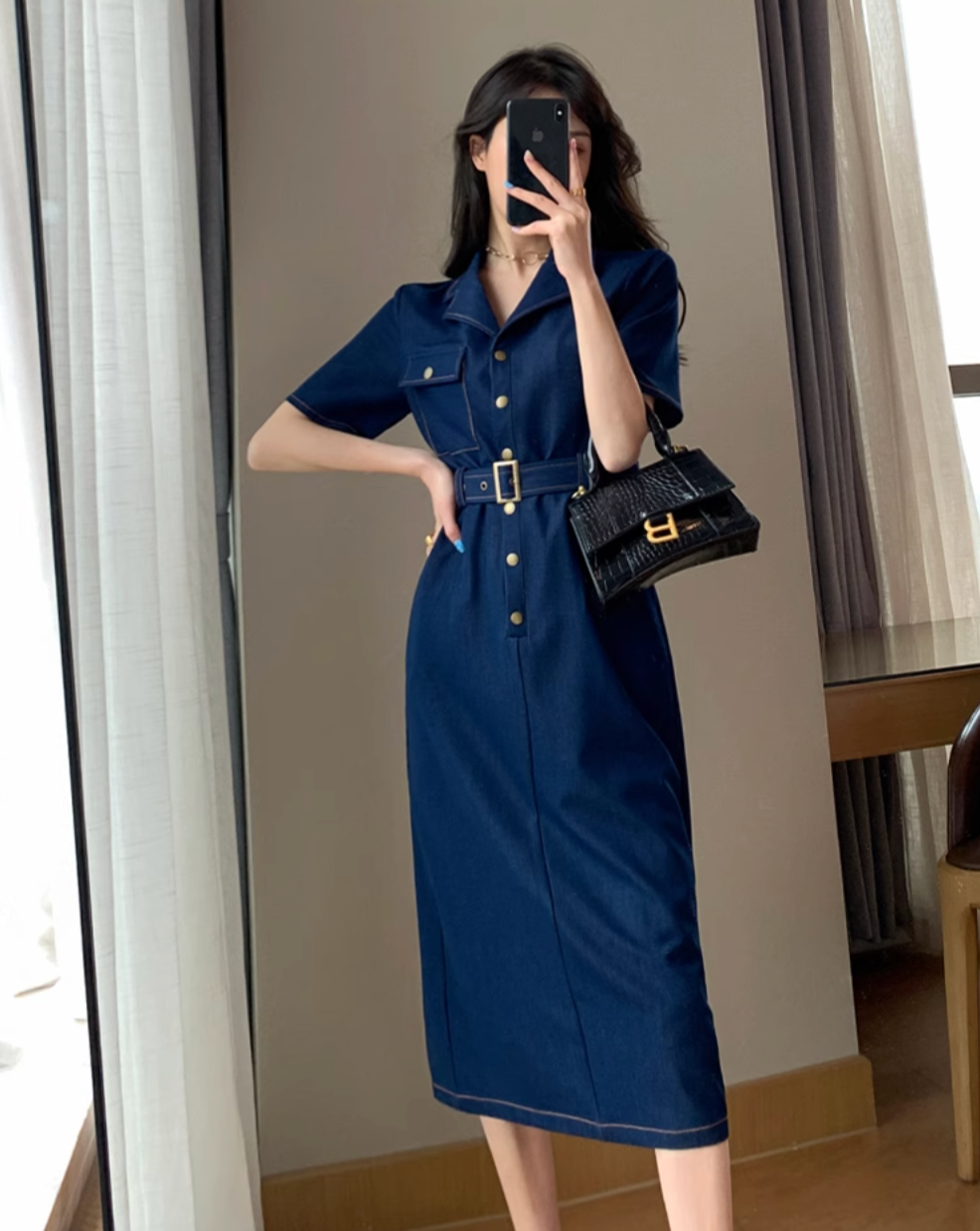 Style up denim dress