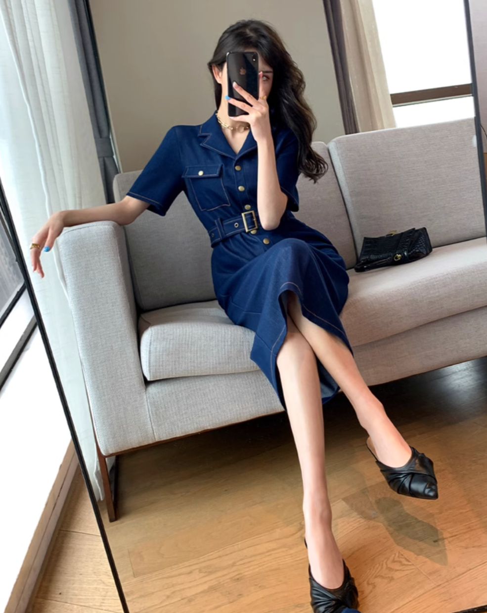 Style up denim dress