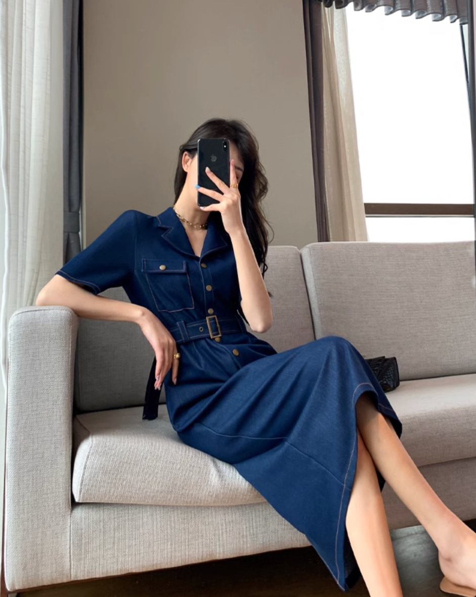 Style up denim dress