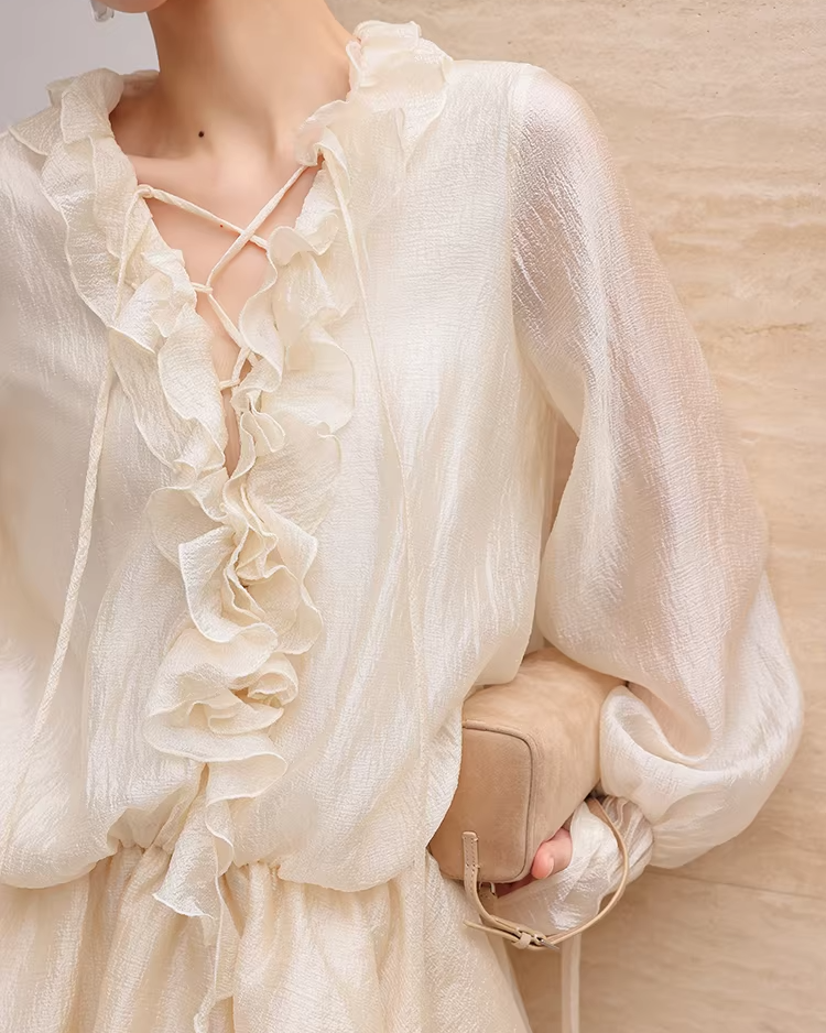 Luminous Ruffle Bohemian Dress