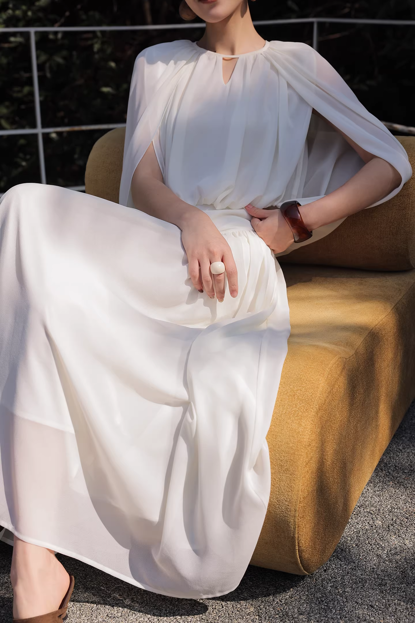 Elegant Shirring Cropped Top & Tiered Maxi Skirt Set