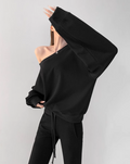 Off shoulder sweatshirt tops