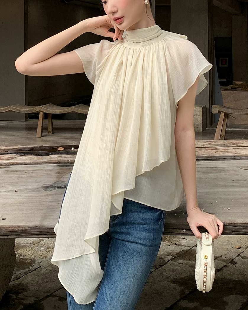 Airy High Neck Blouse