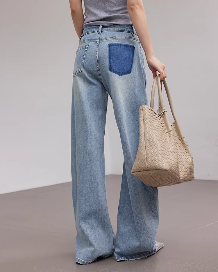 Vintage Gradient High-Waisted Wide-Leg Jeans