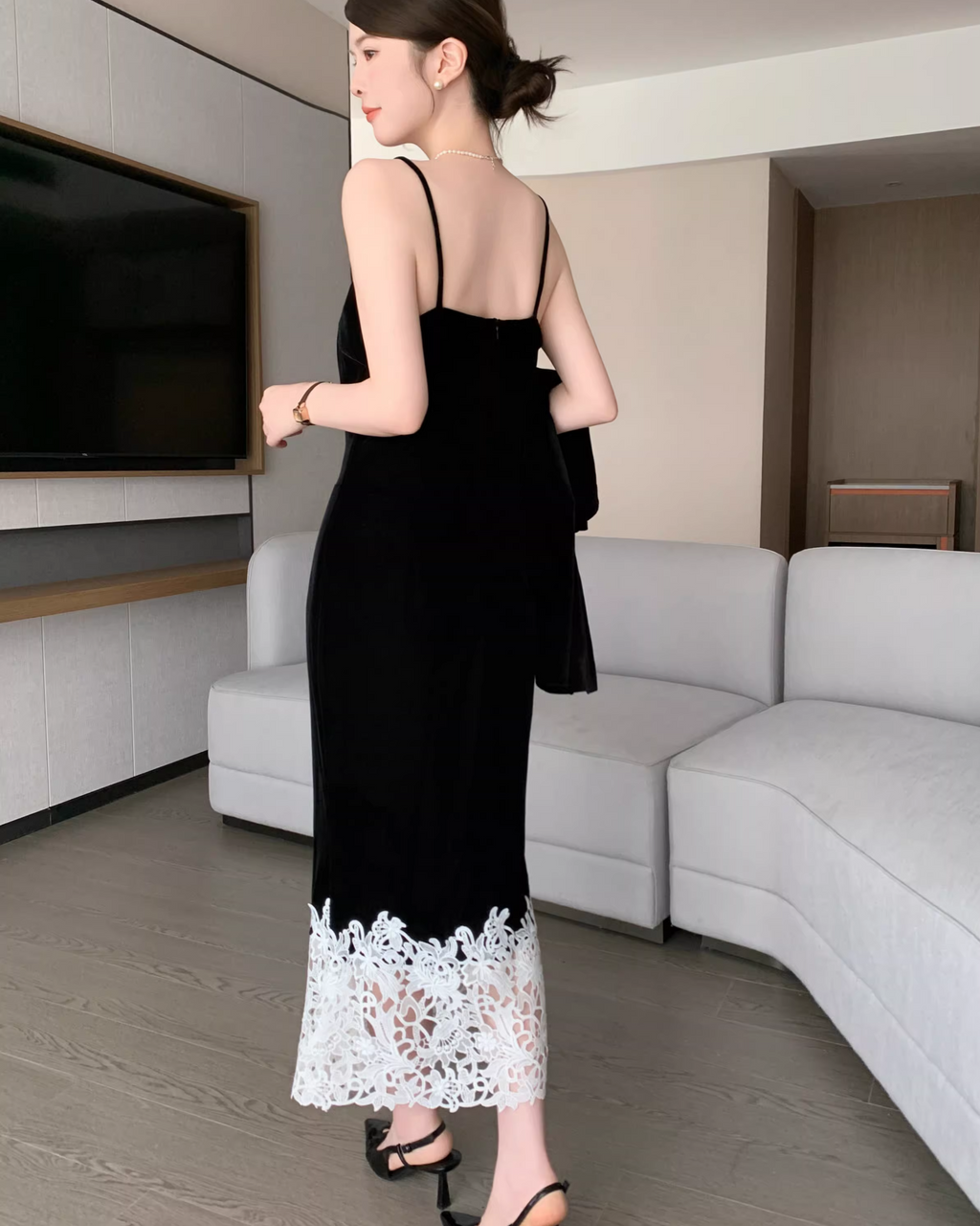 Velvet mermaid lace dress