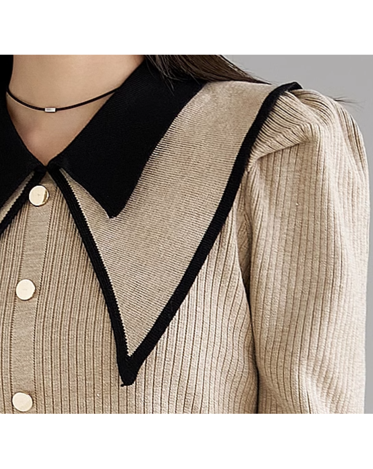 Double lapel knit tops