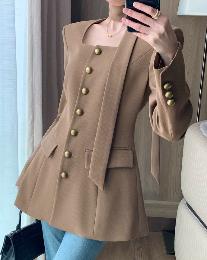 Gold button suit  jacket
