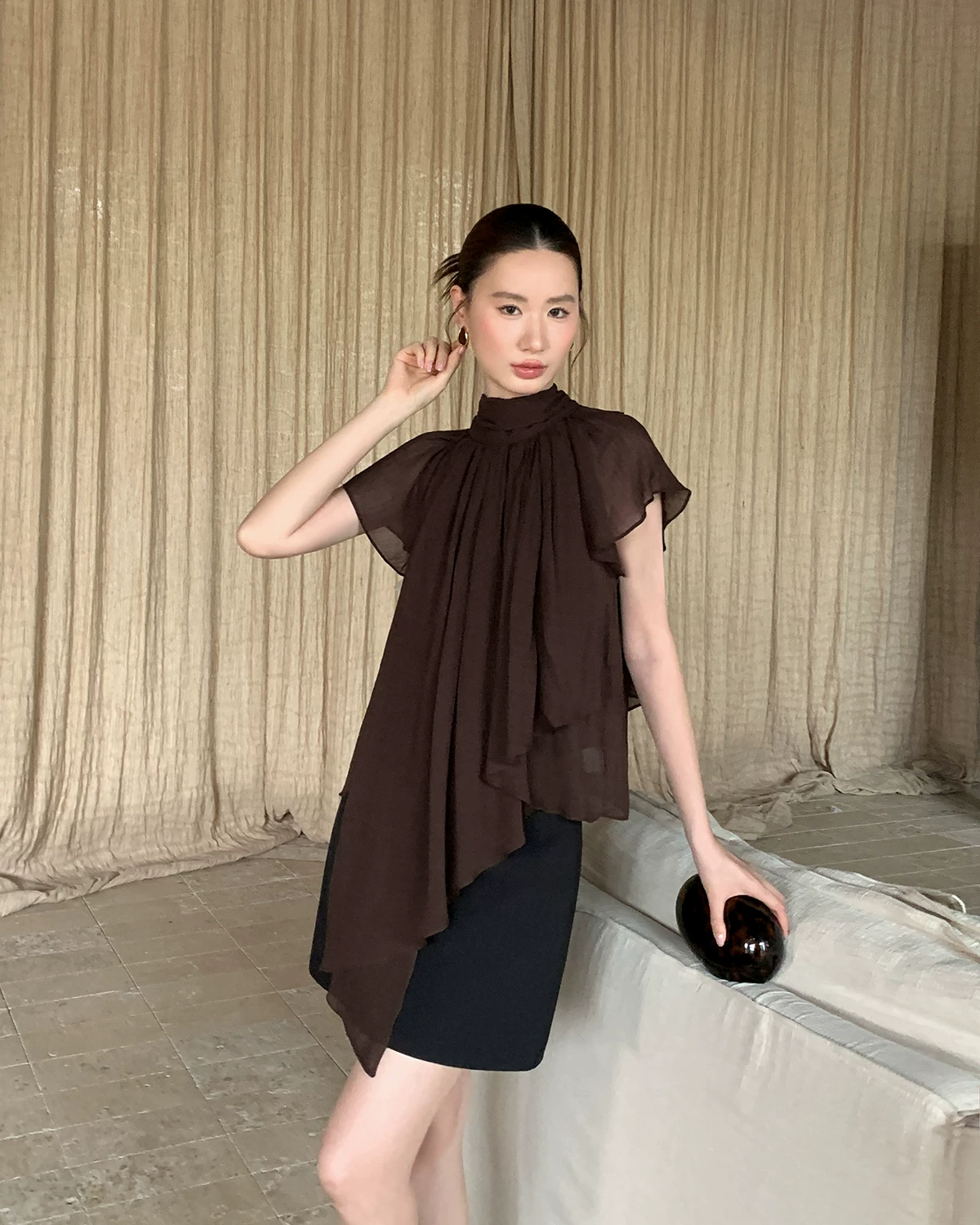 Airy High Neck Blouse