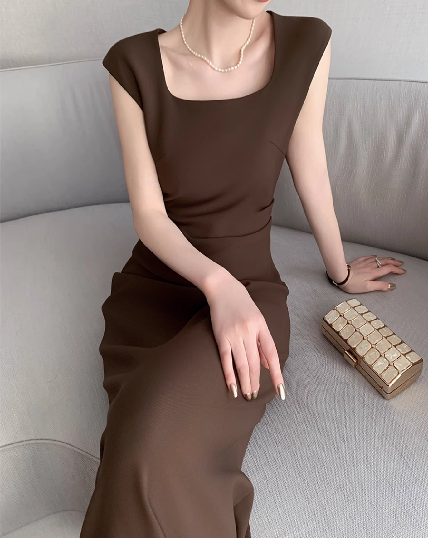 Sculpted Elegance Sleeveless Dress
