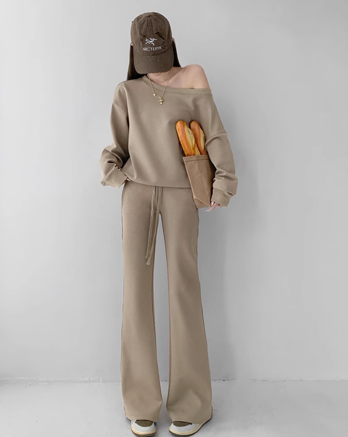 Off shoulder sweatshirt tops